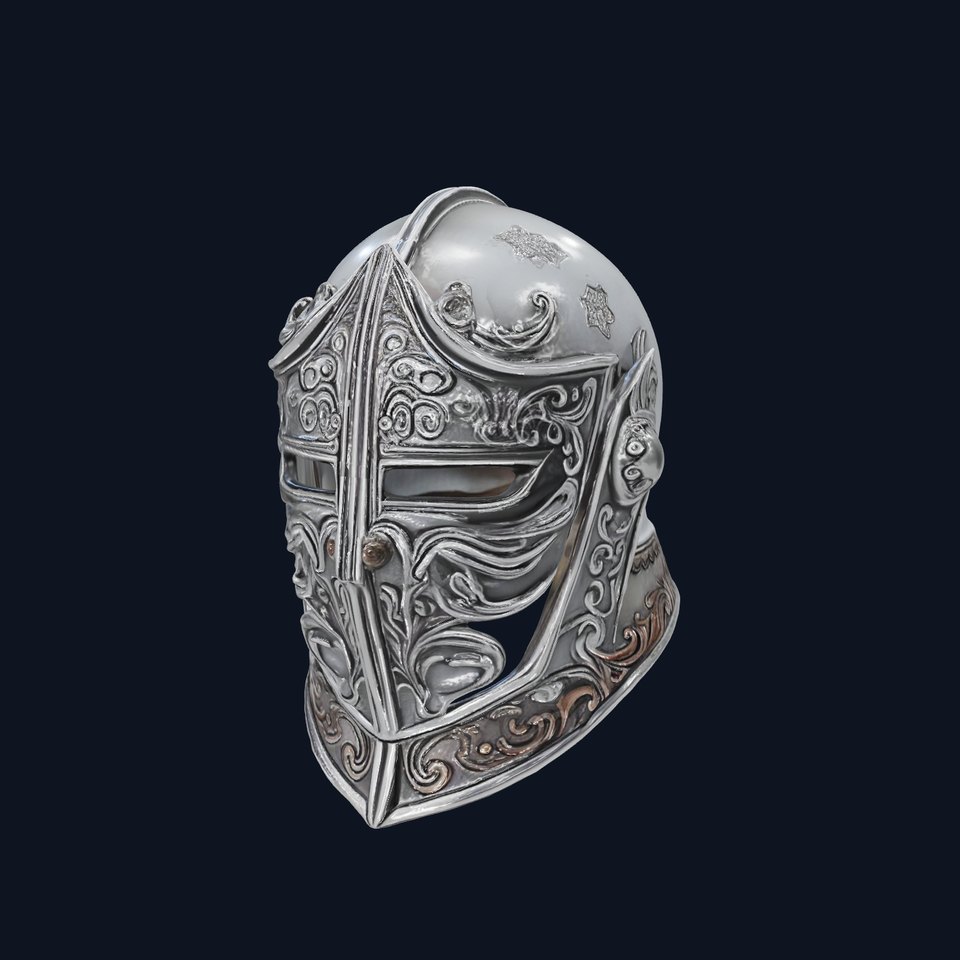 Medieval Ornate Knight Helmet model pack